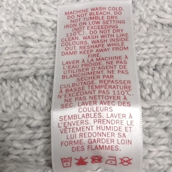 Canadiana True North,  light grey, cable knit, button-up, cardigan US 3T - Picture 8 of 8